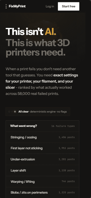 FixMyPrint website shown on mobile